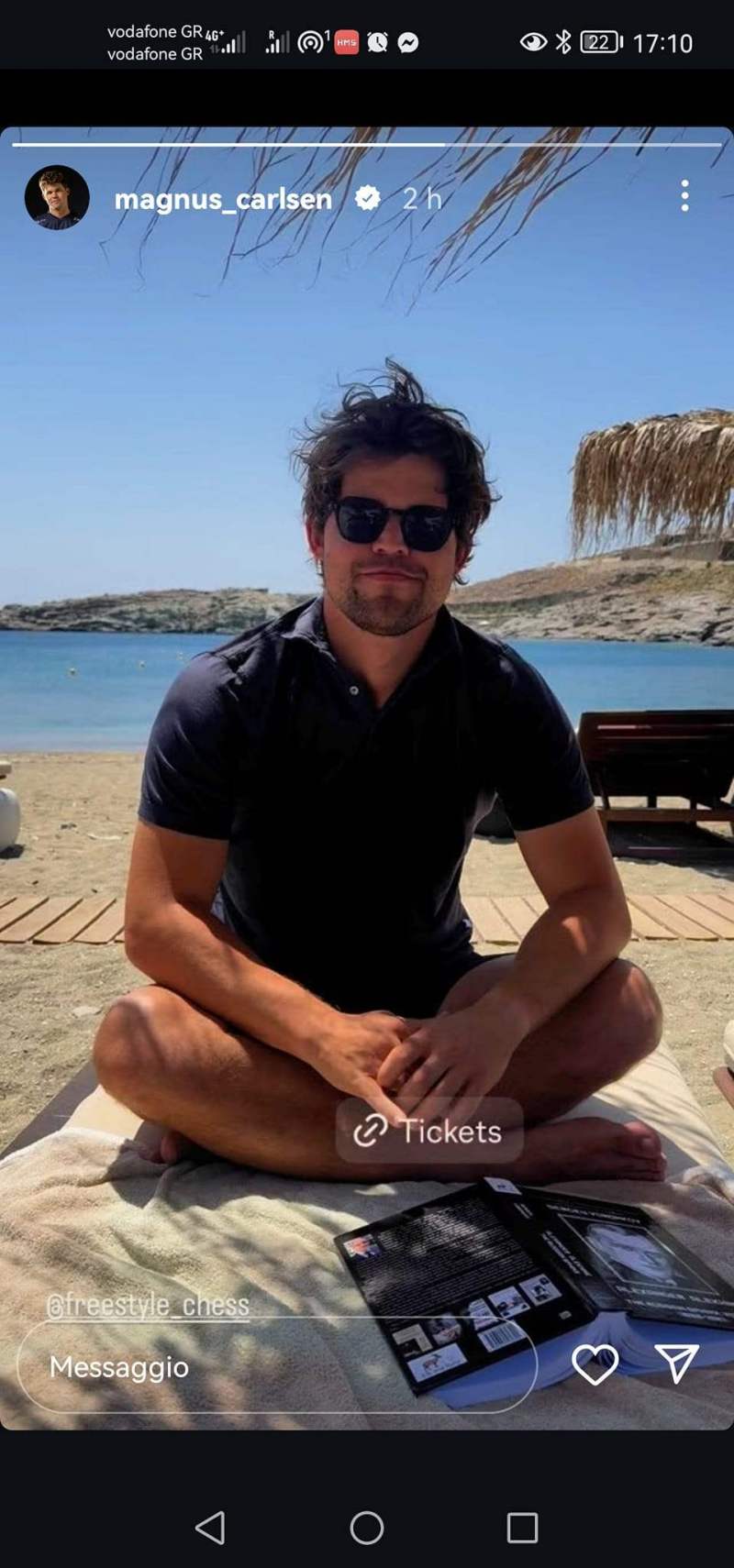Magnus on beach with Sphinx